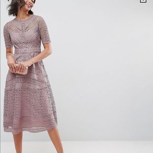 Dress.  Occasion Lace Midi Dress.  ASOS Premium